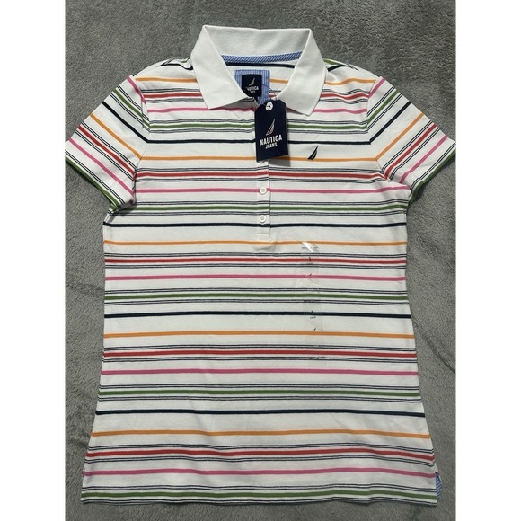 Nautica Jeans Co. Women's Stripe Polo Shirt Size Small NWT - Picture 3 of 12